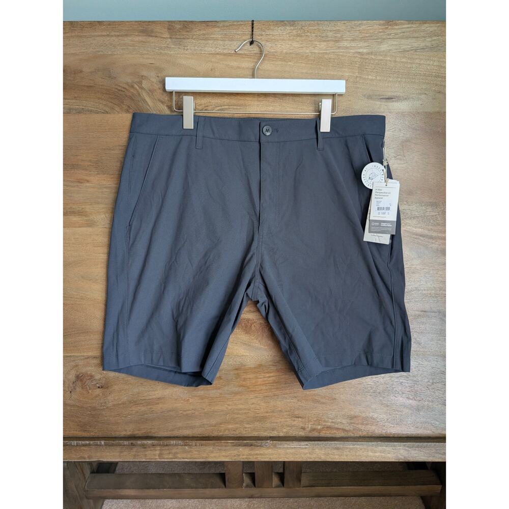 NWT Vuori Chino Meta Shorts Mens 38 Charcoal Gray Performance Stretch Flat Front